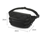 Ozuko 9340 Men Waist Bag Multifunctional Chest Bag Sports Waterproof Shoulder Messenger Bag(Black) - British D'sire