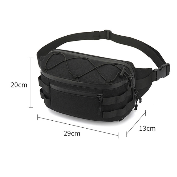 Ozuko 9340 Men Waist Bag Multifunctional Chest Bag Sports Waterproof Shoulder Messenger Bag(Black) - British D'sire
