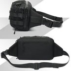 Ozuko 9340 Men Waist Bag Multifunctional Chest Bag Sports Waterproof Shoulder Messenger Bag(Black) - British D'sire