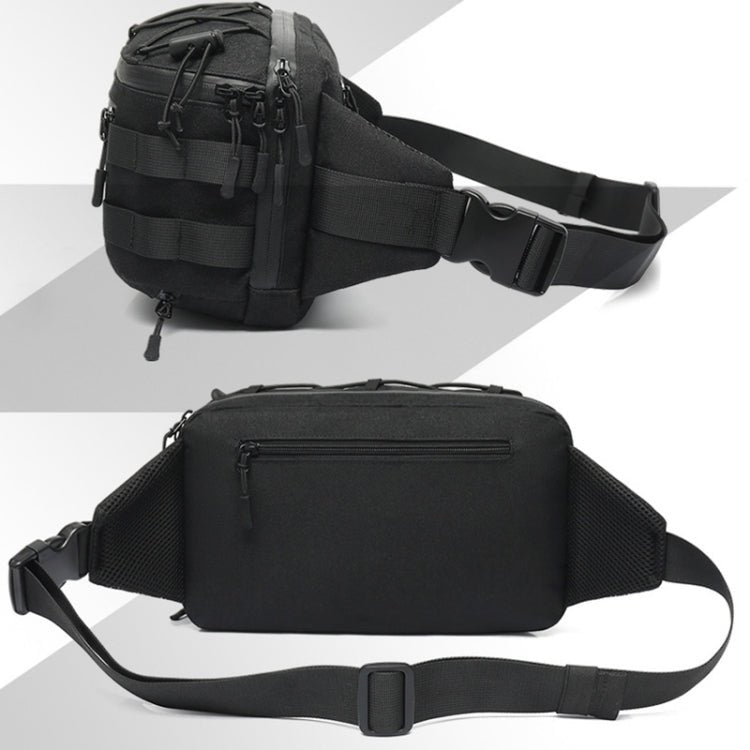 Ozuko 9340 Men Waist Bag Multifunctional Chest Bag Sports Waterproof Shoulder Messenger Bag(Black) - British D'sire