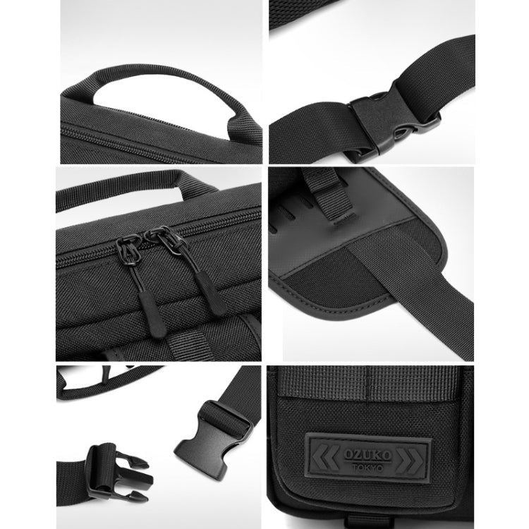 Ozuko 9449 Outdoor Large - Capacity Waist Bag Multifunctional Sports Waterproof Crossbody Bag(Khaki) - British D'sire