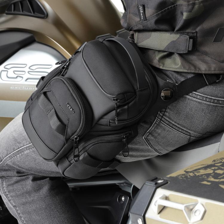 Ozuko Motorcycle Riding Leg Bag Multifunctional Sports Waterproof Waist Bag(Black) - British D'sire