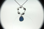 Pearlz Ocean Blue Boulder Opal Flower Pendant Necklace