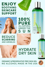 Pack of 5 Ammuri Organic Pure Aloe Vera Gel 100% Pure, Natural Organic Soothes Hydrates & Repairs - Aloe Vera Gel - British D'sire