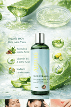 Pack of 5 Ammuri Organic Pure Aloe Vera Gel 100% Pure, Natural Organic Soothes Hydrates & Repairs - Aloe Vera Gel - British D'sire