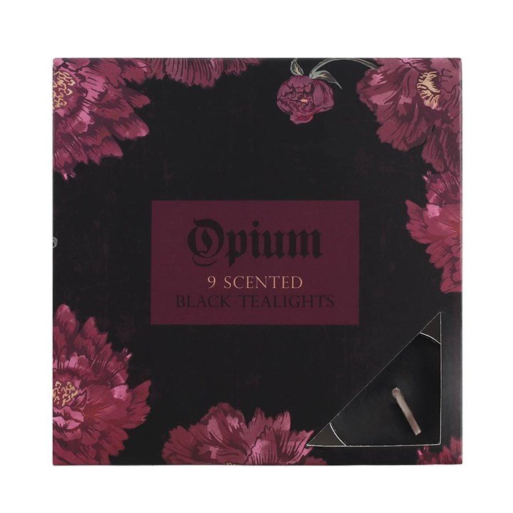 Pack of 9 Opium Scented Black Tealights - British D'sire