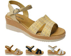 Padded Insole Ankle Strap Wedge Sandals - Sandals - British D'sire
