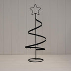 Black Metal Spiral Tree Ornament with Star Topper