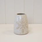 Short Frosted Snowflake Vase Seasonal Ceramic Vase