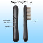 PaiPaitek PD166 Pet Safe Physical Worming Electronic Comb Pet Flea Control Brush(Black) - British D'sire