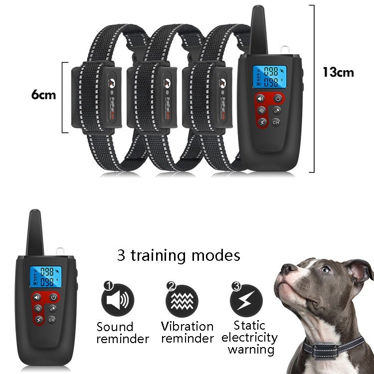 PaiPaitek PD526 - 3 Anti - Barking Device Dog Electric Shock Collar Training Dog Remote Control Pet Training Equipment - British D'sire