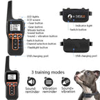 PaiPaitek PD529V - 1 Training Dog Anti - Barking Device Vibration Collar 1000M Remote Control Distance Pet Training Supplies - British D'sire