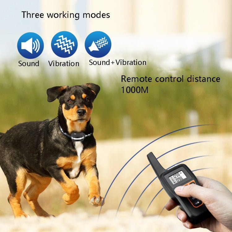 PaiPaitek PD529V - 1 Training Dog Anti - Barking Device Vibration Collar 1000M Remote Control Distance Pet Training Supplies - British D'sire