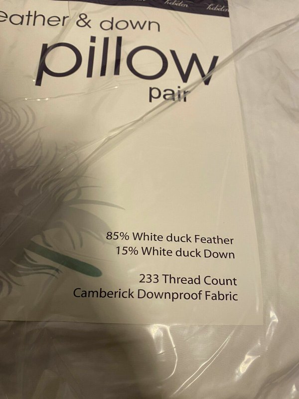 Pair of Luxury Extra Filled Duck Feather & Down Pillows Pillow Hotel Quality - Home, Furniture & DIY:Bedding:Pillows - British D'sire