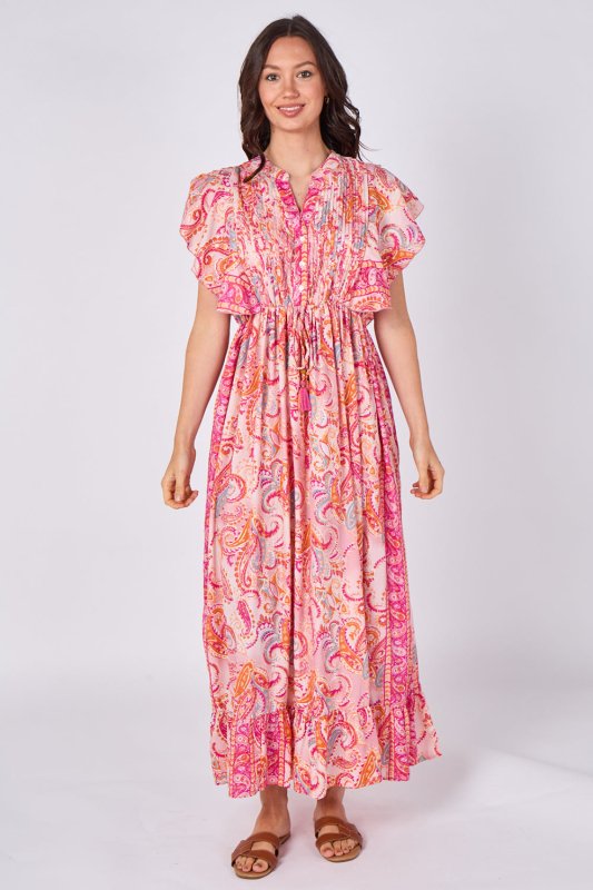Paisley Button - Front Maxi Dress - Dresses - British D'sire