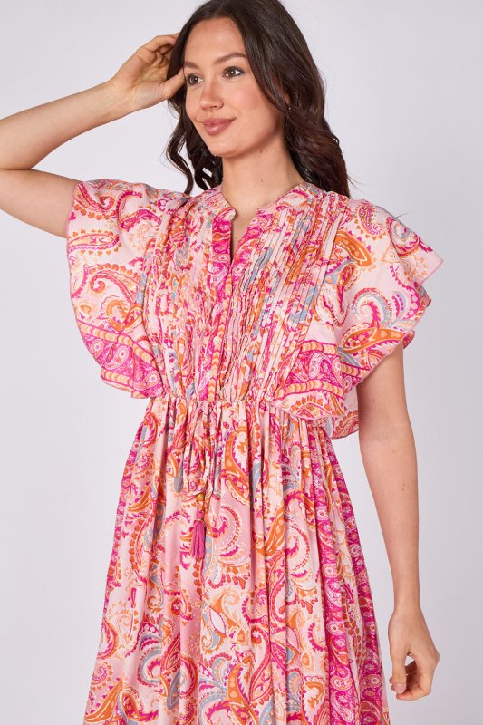 Paisley Button - Front Maxi Dress - Dresses - British D'sire