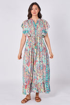Paisley Button - Front Maxi Dress - Dresses - British D'sire