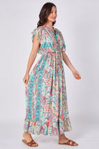 Paisley Button - Front Maxi Dress - Dresses - British D'sire