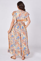 Paisley Button - Front Maxi Dress - Dresses - British D'sire