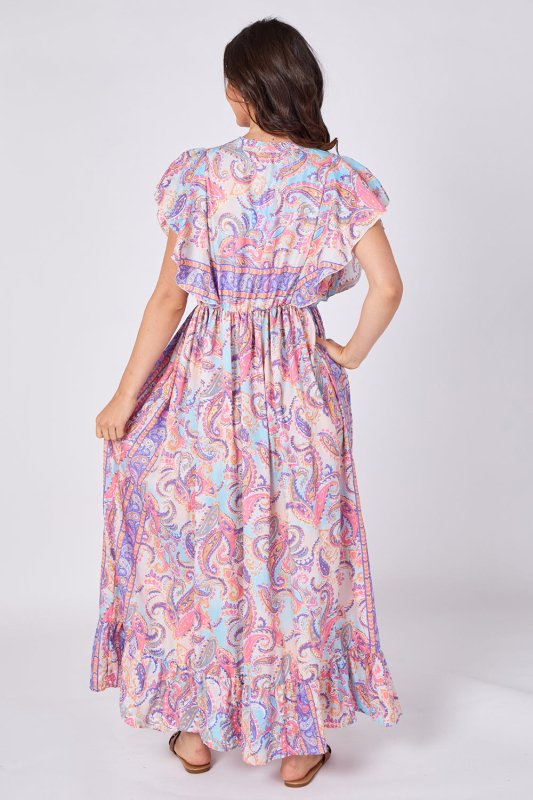 Paisley Button - Front Maxi Dress - Dresses - British D'sire