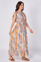 Paisley Button - Front Maxi Dress - Dresses - British D'sire