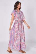 Paisley Button - Front Maxi Dress - Dresses - British D'sire