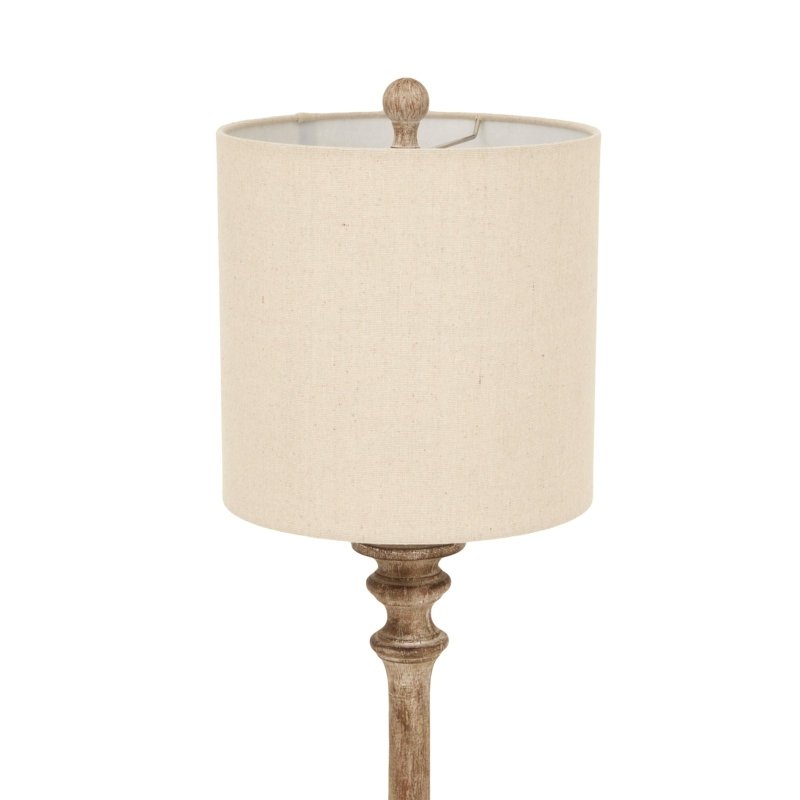 Pallido Candlestick Table Lamp With Linen Shade - Lamps - British D'sire
