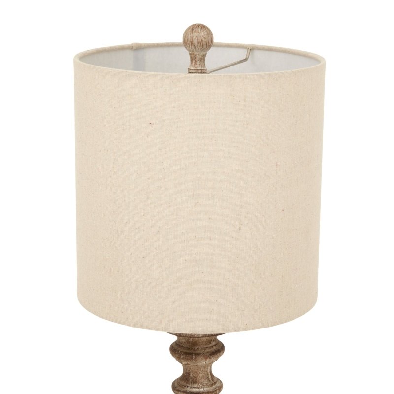 Pallido Candlestick Table Lamp With Linen Shade - Lamps - British D'sire