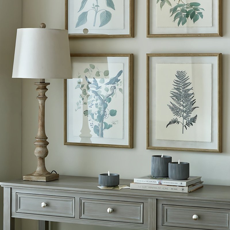 Pallido Candlestick Table Lamp With Linen Shade - Lamps - British D'sire