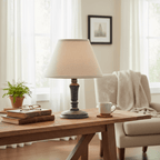 Palmyra Column Table Lamp With Linen Shade - Lamps - British D'sire