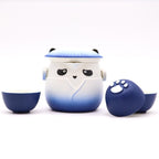Panda Teapot Set & Three Cups - Sky Blue - Herbal Teapot Set - British D'sire