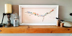 Panoramic Rainbow Birds - Sea Glass & Driftwood Picture - Framed Unique Handmade - Sea Glass Art - Sea glass picture - British D'sire