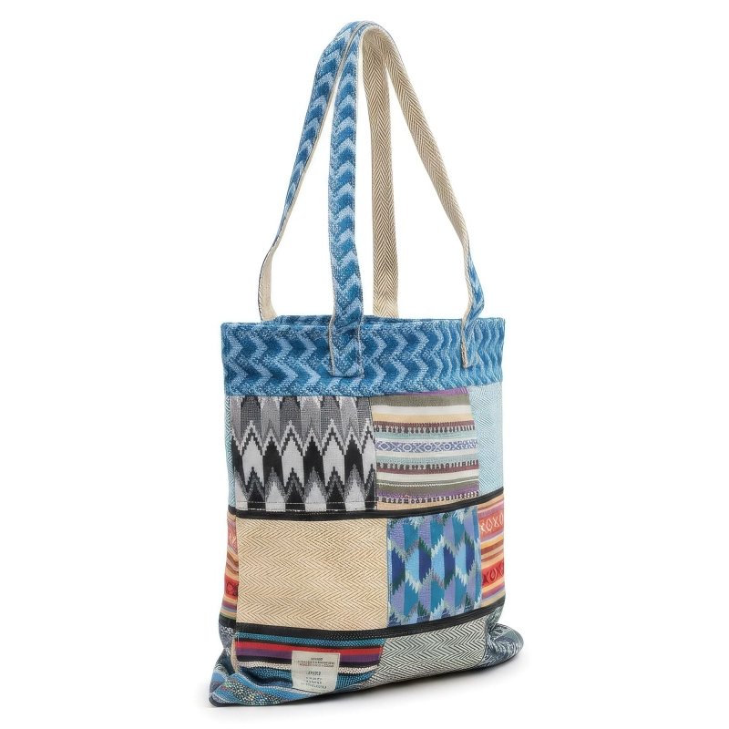 Patchwork Kathmandu Tote Bag - Dhaka Design - Pure Hemp and Cotton Bags - British D'sire Main image