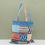 Patchwork Kathmandu Tote Bag - Dhaka Design - Pure Hemp and Cotton Bags - British D'sire