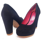 Pate - Black Suede Platform shoe - Heel Shoe - British D'sire