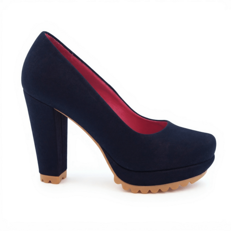 Pate - Black Suede Platform shoe - Heel Shoe - British D'sire Main image