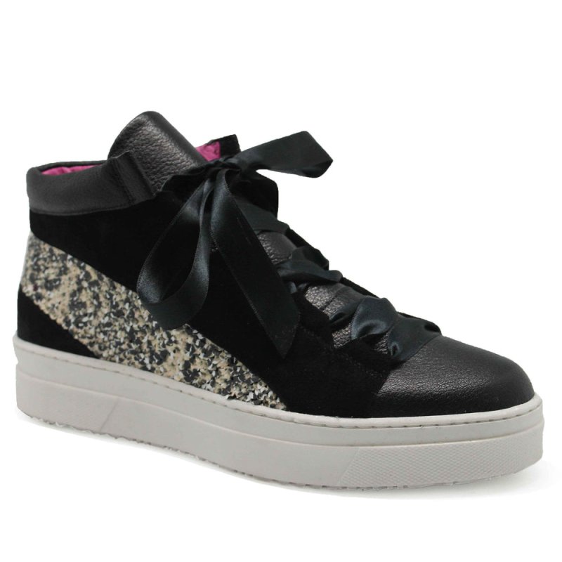 Patin Black/White Sequin High-Rise Sneaker – LAST PAIRS 36 & 39! - Sneaker - British D'sire