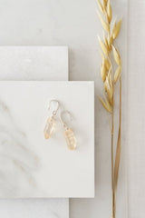 Peach Agate Earrings - Earrings - British D'sire