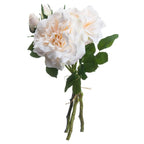 Peachy Cream Short Stem Rose Bouquet Artificial Flower Stem - Artificial Plants & Trees - British D'sire
