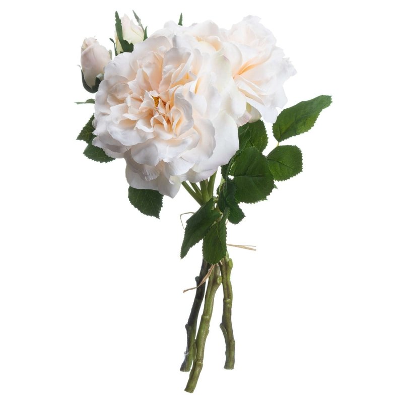 Peachy Cream Short Stem Rose Bouquet Artificial Flower Stem - Artificial Plants & Trees - British D'sire