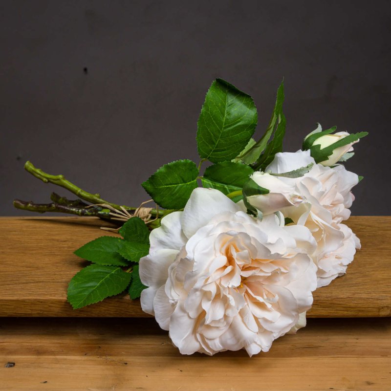 Peachy Cream Short Stem Rose Bouquet Artificial Flower Stem - Artificial Plants & Trees - British D'sire