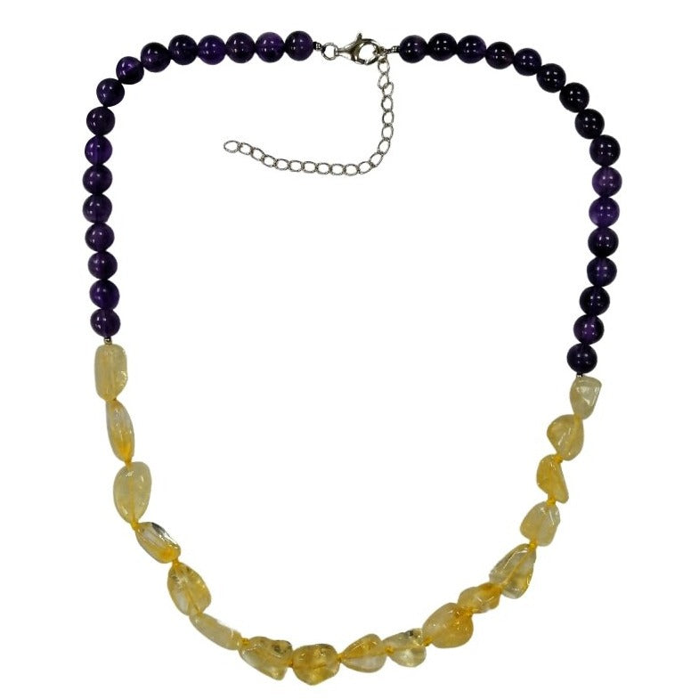Pearlz Gallery Gemstone Elegance Bundle – Amethyst & Citrine Necklace, Smoky Quartz Bracelet & Rose de France Amethyst Ring in Sterling Silver