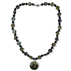 Pearlz Gallery Women’s Gemstone Jewellery Gift Set – Lemon Quartz Ring, Agate Abalone Necklace & Clear Crystal Bracelet in 925 Sterling Silver