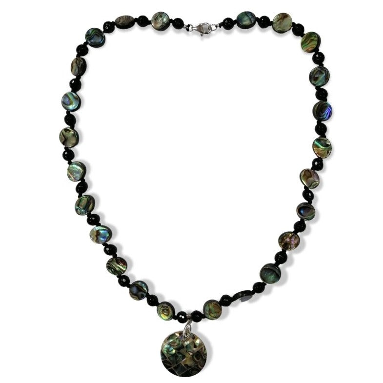 Pearlz Gallery Women’s Gemstone Jewellery Gift Set – Lemon Quartz Ring, Agate Abalone Necklace & Clear Crystal Bracelet in 925 Sterling Silver