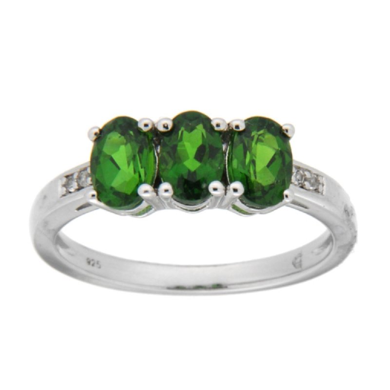 Pearlz Gallery Women’s Gemstone Jewellery Gift Set – Chrome Diopside Ring, Rainbow Moonstone Necklace & Rose Quartz Smoky Quartz Bracelet Main image