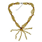 Pearlz Gallery Women’s Gemstone Jewellery Gift Set – Black & White CZ Ring, Citrine & Agate Tassel Necklace & Maroon Tiger’s Eye Bracelet
