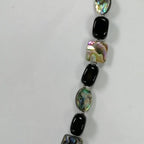Pearlz Gallery Ladies Ocean & Gemstone Jewellery Set – Black Sea Shell Earrings, Kunzite Slider Bracelet & Black Agate Abalone Necklace – 925 Sterling Silver Gift Collection