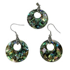 Pearlz Gallery Ladies Abalone Jewellery Bundle – Sterling Silver Earring & Pendant Set with Black Onyx Abalone Necklace, Ocean - Inspired Natural Shell & Gemstone Gift for Women - Jewellery - British D'sire