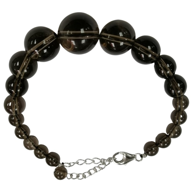 Pearlz Gallery Jewellery Gift Set – Blue Tanzanite Ring, Abalone & Black Onyx Necklace, Smoky Quartz Bracelet – Women’s Sterling Silver Natural Gemstone Set