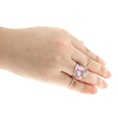 Pearlz Gallery Ladies Luxury Ring Collection – Black Spinel, Rose de France Amethyst & Freshwater Pearl Rings Bundle – 925 Sterling Silver Gift Set – Multi-Stone & Pearl Statement Jewellery
